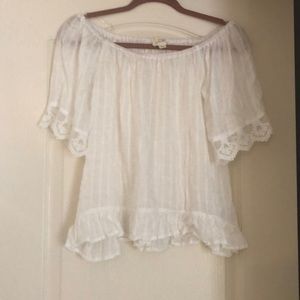 White see through off the shoulder top